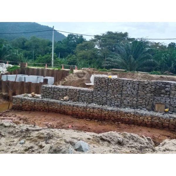 2×1×1m Stone Filled Galvanized Gabion Mesh Wall Easily Assembled For Wall Protection