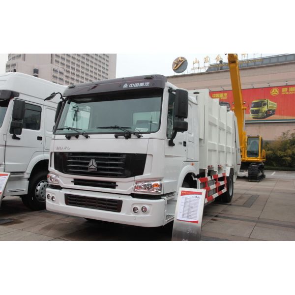 HOWO 371hp 16 Cbm 10 Wheels Compressed Refuse Collection Trucks Garbage Compactor With Rear Cover and Italy Pto