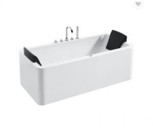 Best Rectangular 2 Person Soaking Tub Freestanding White Solid Surface Acrylic wholesale