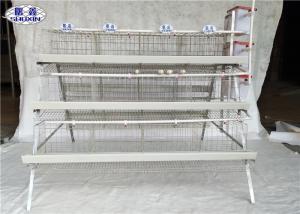 Best Galvanized Layer Chicken Cage , 3 Tiers Egg Laying Cages 24 Nests wholesale
