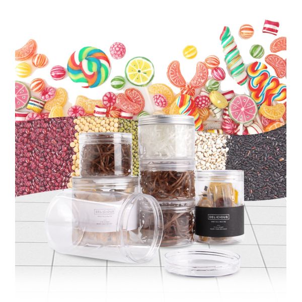 100ml 200ml 300ml Empty Clear Pet Candy Cookie Jar Food Grade