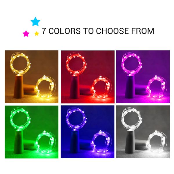 Cork 2M 20 LED Copper Wire Garland Wine Bottle Lights