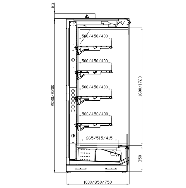 3750mm Multideck Open Chiller Display With Fruit & Veg Baskets