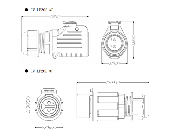 IP68 Multi-Core Waterproof Data Connector with PA66 Nylon for Industrial Sensor and Aviation Plug Applications