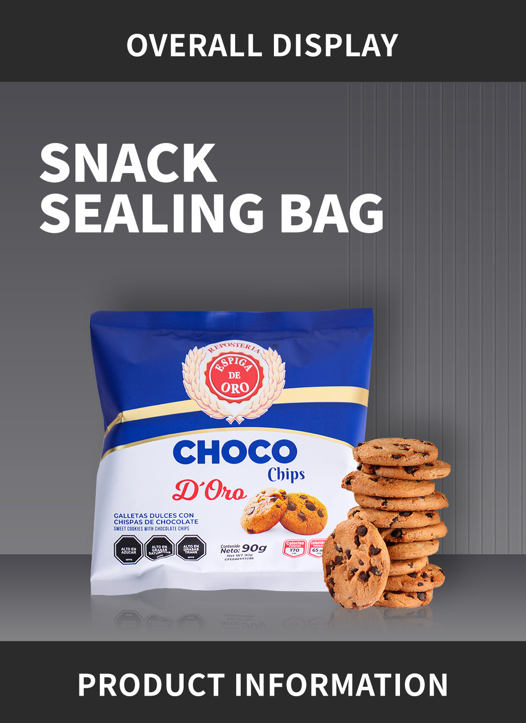 Food Grade Plastic Aluminum Foil Roll Plastic Film Packing Chips Biscuit Cookies