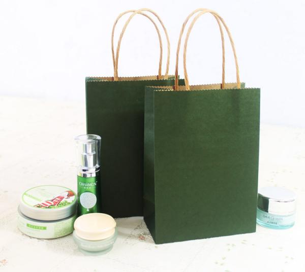 Cheap Fancy Green Printing Customized Paper Bags Kraft Paper For Shopping for sale