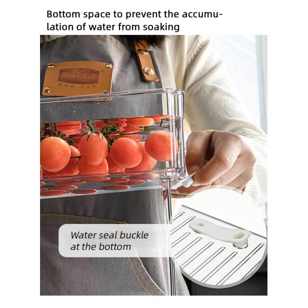 PET Freezer Food Storage Stackable Plastic Storage Box 30*30*14cm