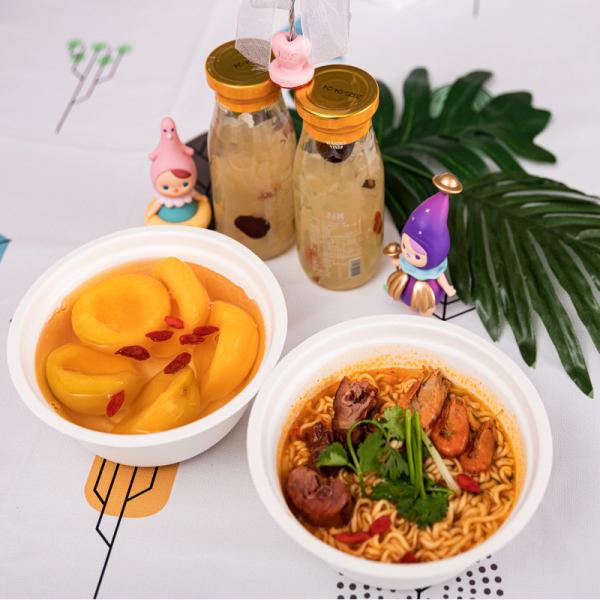 Cheap 24oz Compostable Bagasse Bowls Eco Friendly Sugarcane Pulp Box Bowl With Lids for sale