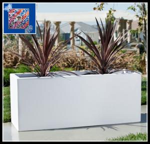 Best Factory sales high strength durable fiberglass resin outdoor rectangle flower pots for home and garden wholesale