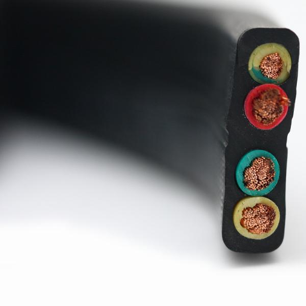 Cheap Flat Flexible Traveling Cable for Crane or Conveyor 4Cx10sqmm Black Jacket for sale