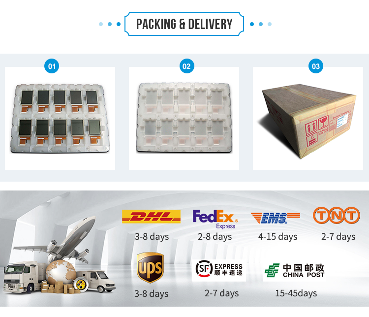 TX18D206VM0BPA IPS 20 pins LVDS 7 inch 800*480 brightness 640nits WLED TFT LCD touch display modules with 4-wire Resistive Touch