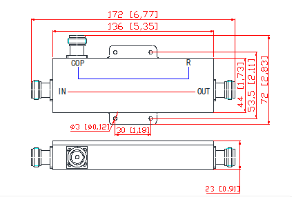 698-3800MHZ N Female 10 Db Directional Coupler