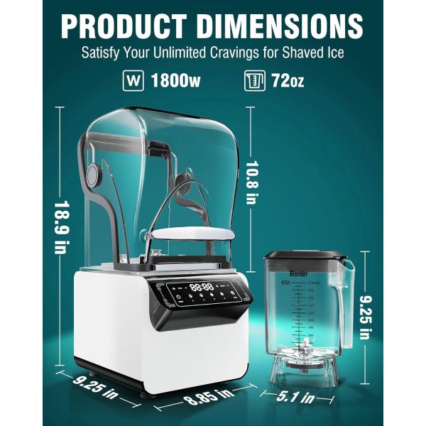 Coffee Shop Professional Equipment Powerful Smoothie Blender With Soundproof Cover