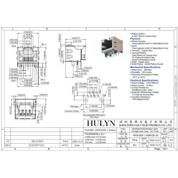 High-speed RJ45 connector, replacing HRS Hirose, TM11R-5M2-88