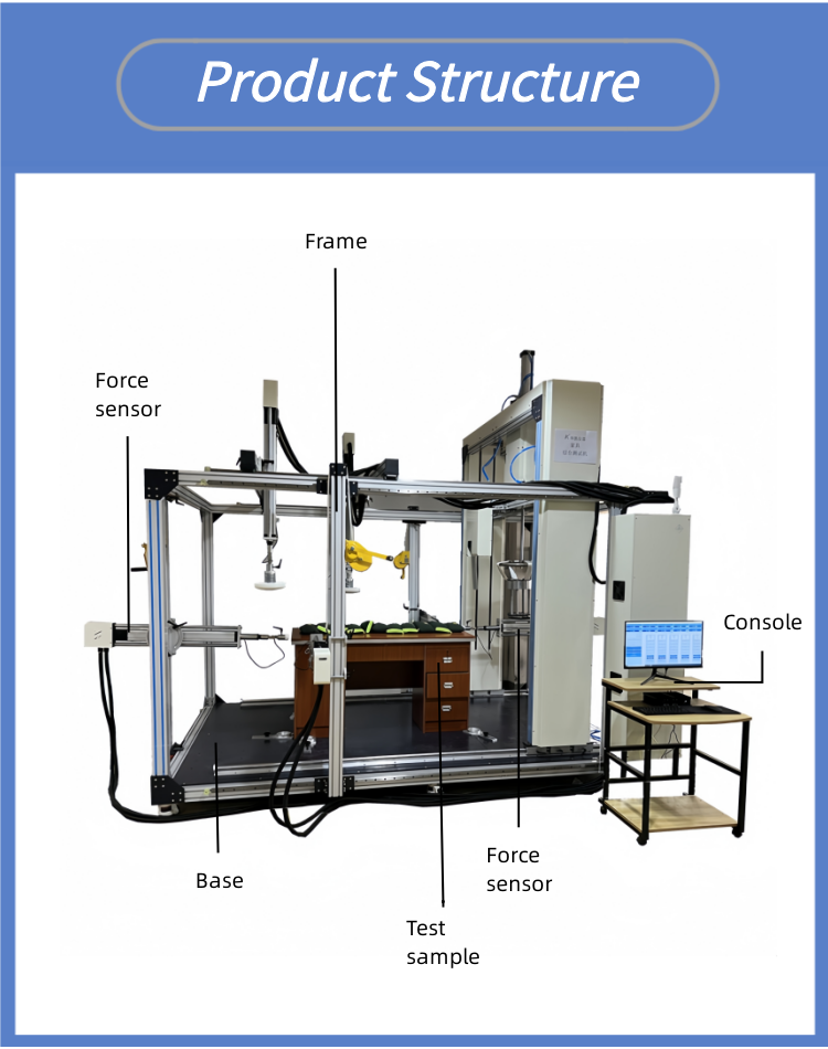 Office Desk Horizontal and Vertical Fatigue Impact Testing Machine, Desk Comprehensive Fatigue Testing Equipment
