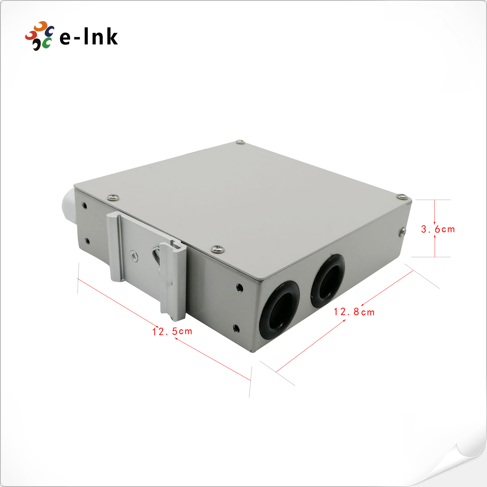 6-Port DIN-Rail Fiber Splice Box with 12-Fiber Splicing Multi-Adapter Support