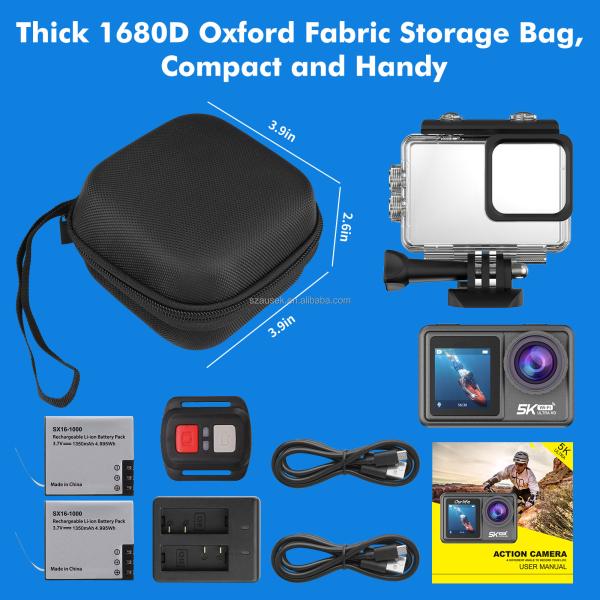 Cheap Dual Screen 5k 30fps 1080p Wifi Waterproof EIS Outdoor HD Action Camera for sale