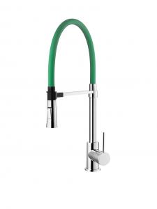 China Chrome Green Single Hole Magnetic Pull Down Kitchen Faucet Kitchen Water Mixer Tap on sale