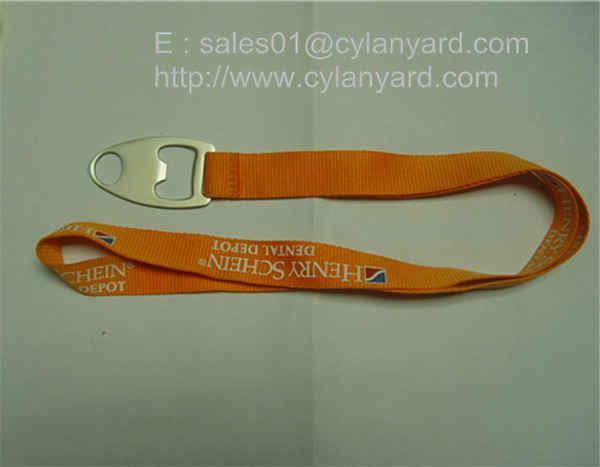 Camping lanyard with metal bottle opener