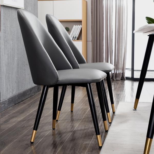 Cheap Luxury High Back Leather Dining Room Chairs With Metal Legs Custom Design for sale