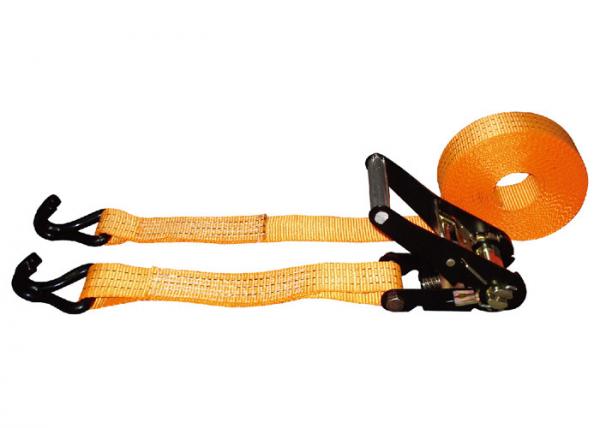 Cheap 50mm Polyester Webbing Slings 5 Ton With Double J Type Hook / Lifting Slings Straps for sale