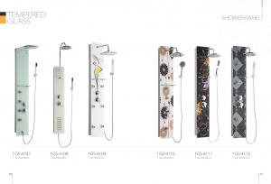 China Colorful Pattern Shower Columns Panels , Tempered Glass Shower Panel With Top Shower on sale