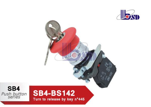 Cheap Red  Push Button Switch SB4 Series Selector Key Switch Pollution Grade III for sale