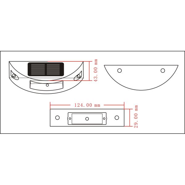 Green 137mm 5000mcd Solar Powered Road Studs For Guard Bar