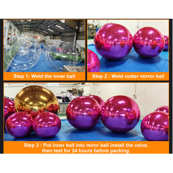 Decorative Sphere Inflatable Mirror Ball Custom Large PVC Various Colors 3m