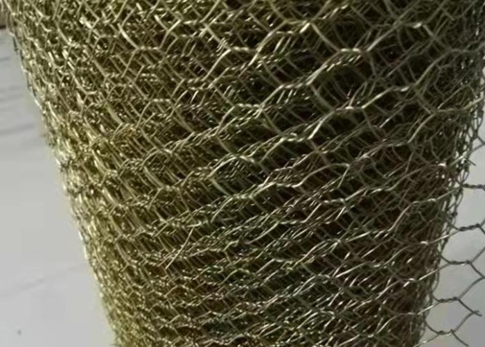 Brass / Copper Hexagonal Wire Mesh 0.5-2m Width For Protection
