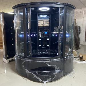 China Bathroom Aluminum Frame Tempered Glass Black Steam Shower Enclosure Room on sale
