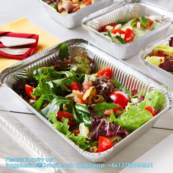 2.25LB (8.5"X6") Oblong Pans - To Go Containers With Lids - Disposable Tin Foil Pans Catering, Meal Prep