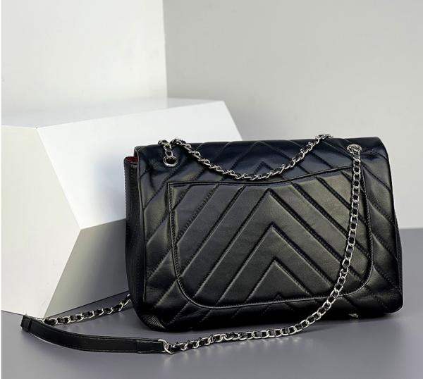 Cheap Black PU Shoulder Bag 34cm 22cm One Shoulder Messenger Bag for sale