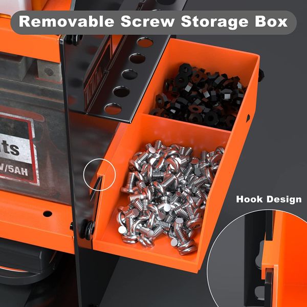 Cordless Drill Charging Station Wall Mount Storage Holder with Screwdriver Organizer