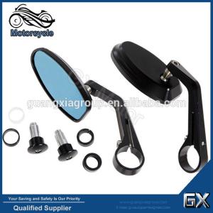 Full Aluminum Motorcycle Bar End Mirror Convex Bar End Rearview Mirrors 99x50mm Blue Mirror Glass
