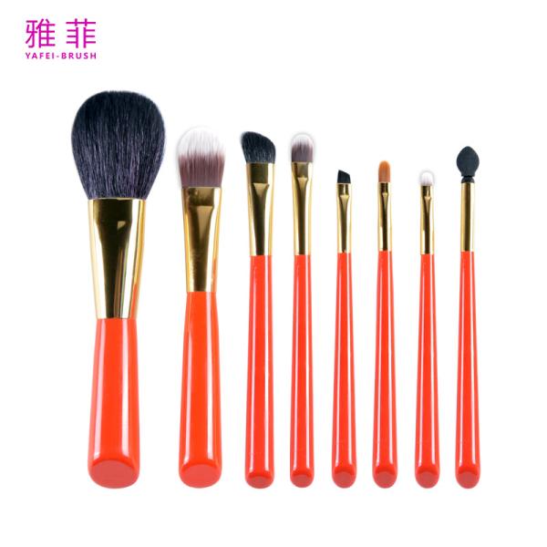 Cheap 137A10908 Wooden Handle Makeup Brush Small Set 8PCS Portable Makeup Brush Set for sale