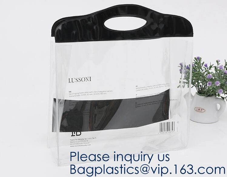 Promotion Transparent Clear Shopping Pvc Bag With Custom Print Nylon & PVC Material Combined Custom Tote Bag Shopping Ba