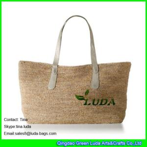LUDA silver leather handbags women crochet beach straw raffia bags