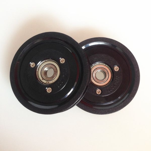 Black Flanged Pulley Guide With Ceramic Coating / Bearing Wire Guide