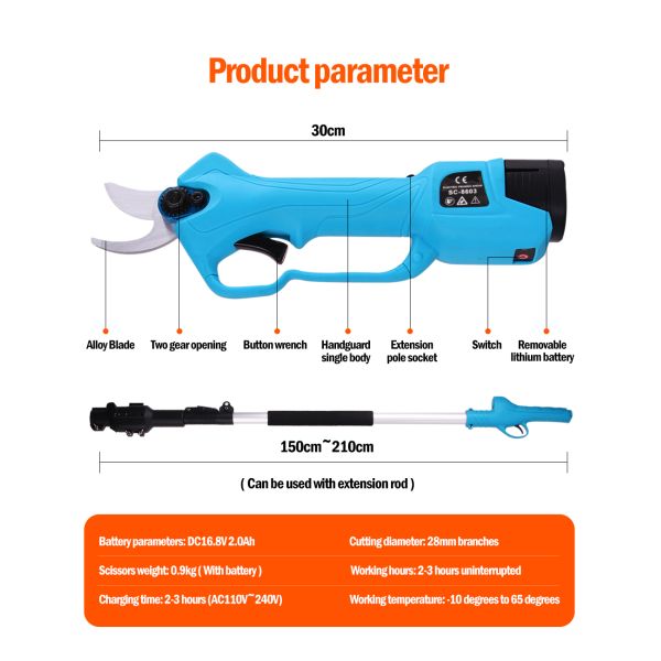 Electric Pruning Shears with Li-battery Electric Pruner Electric Pruning Scissor