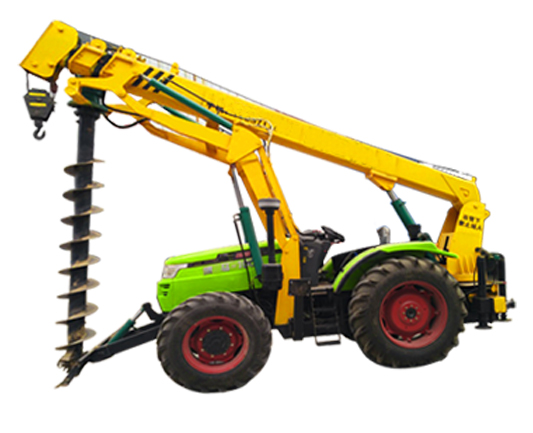 Tower Erection Tools 100HP Tractor Mounted Digger Machine With Crane / Auger