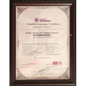 Xuzhou Yahong CNC Equipment Factory Certifications