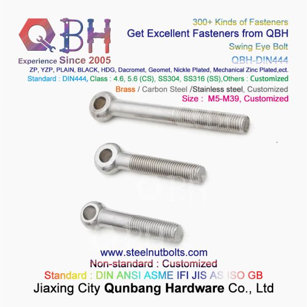 QBH DIN444 Stainless Steel SS304 SS316 SUS 304 316 Swing Eye Bolt Eye-Bolt