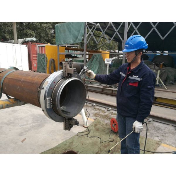 8inch Pneumatic Cold Cutting Pipe Cutting And Beveling Tool Clamshell Structure