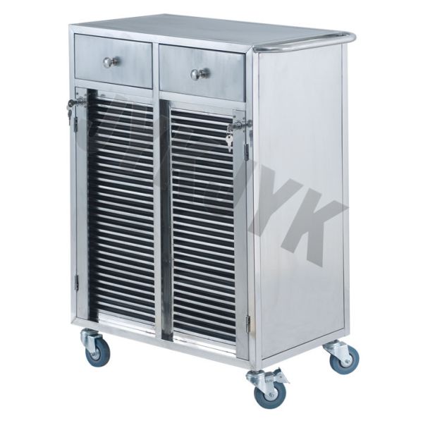 Stainless Steel Crash Medical Trolley Cart Equipment For Patient Record Holders