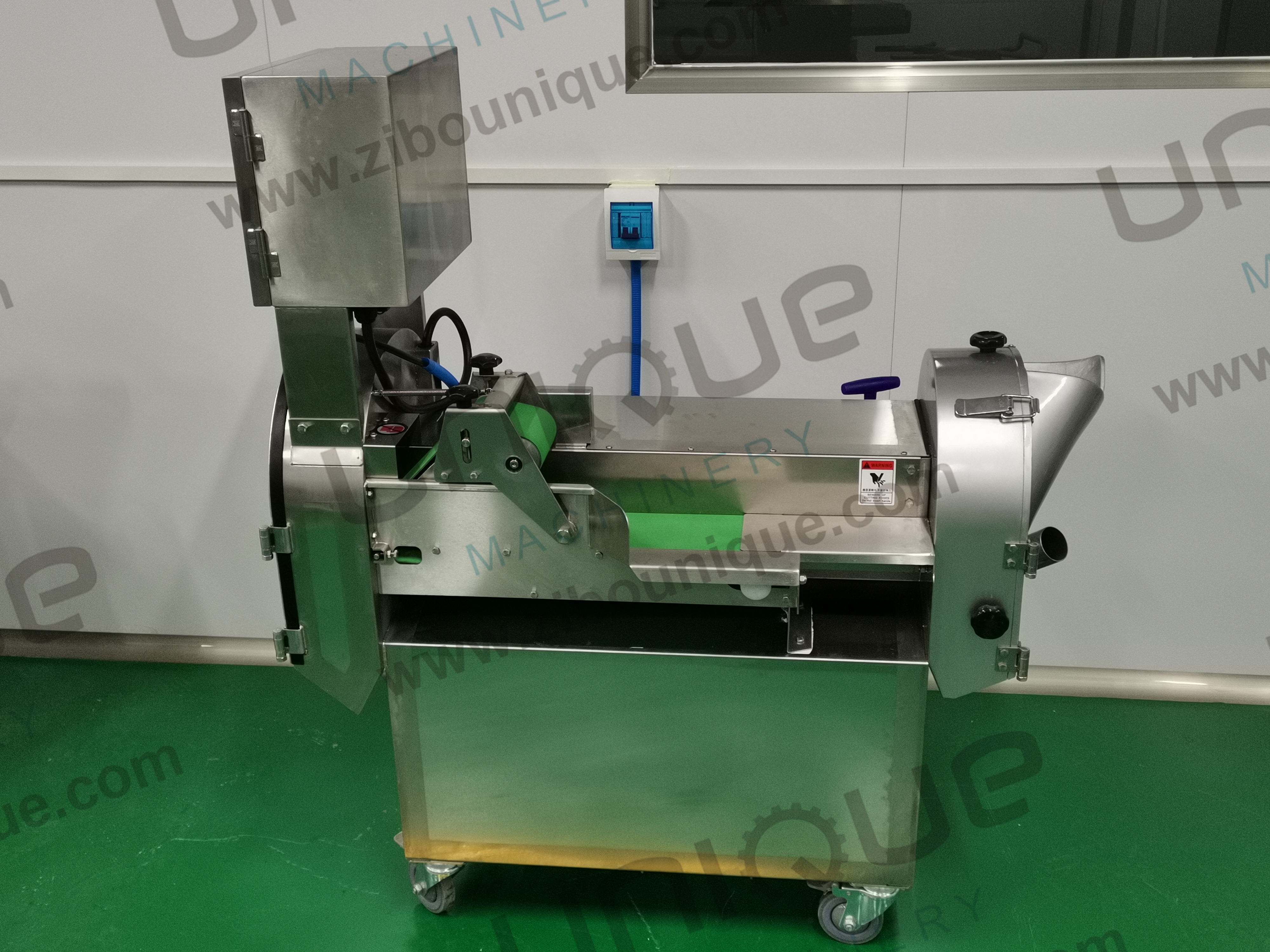 Retail Market Stainless Steel Removable Vegetable Conveyor Belt Cutting Machine with Belt