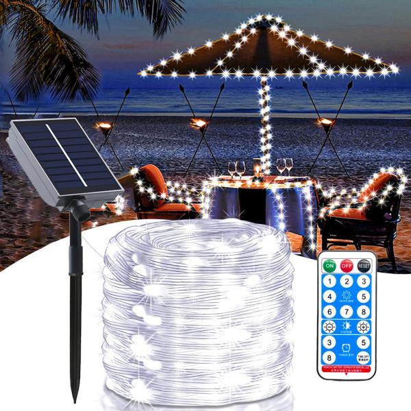 Ultra Bright 20M LED Holiday Lights Solar Powered Leather Wire String