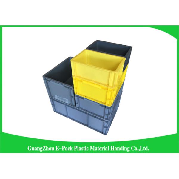 Grey Industrial Euro Stacking Containers Foldable Transport Non - Slip PP