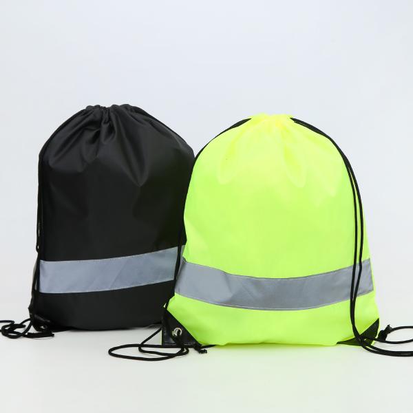 PU Corner 210D White Waterproof Polyester Drawstring Bags