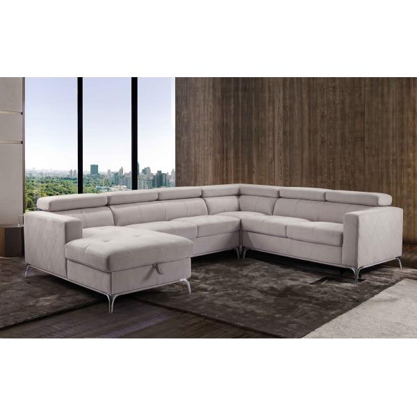 Stain Resistant Sectional Couch Bed , Multifunctional Retractable Sofa Bed